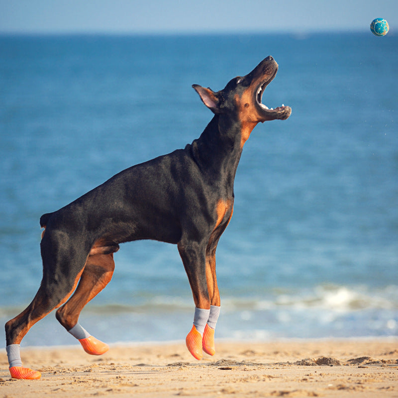 HKM-6495677 Pet Outdoor Sports Shoes with Anti-Slip Biomimetic Stripes for All Sizes
