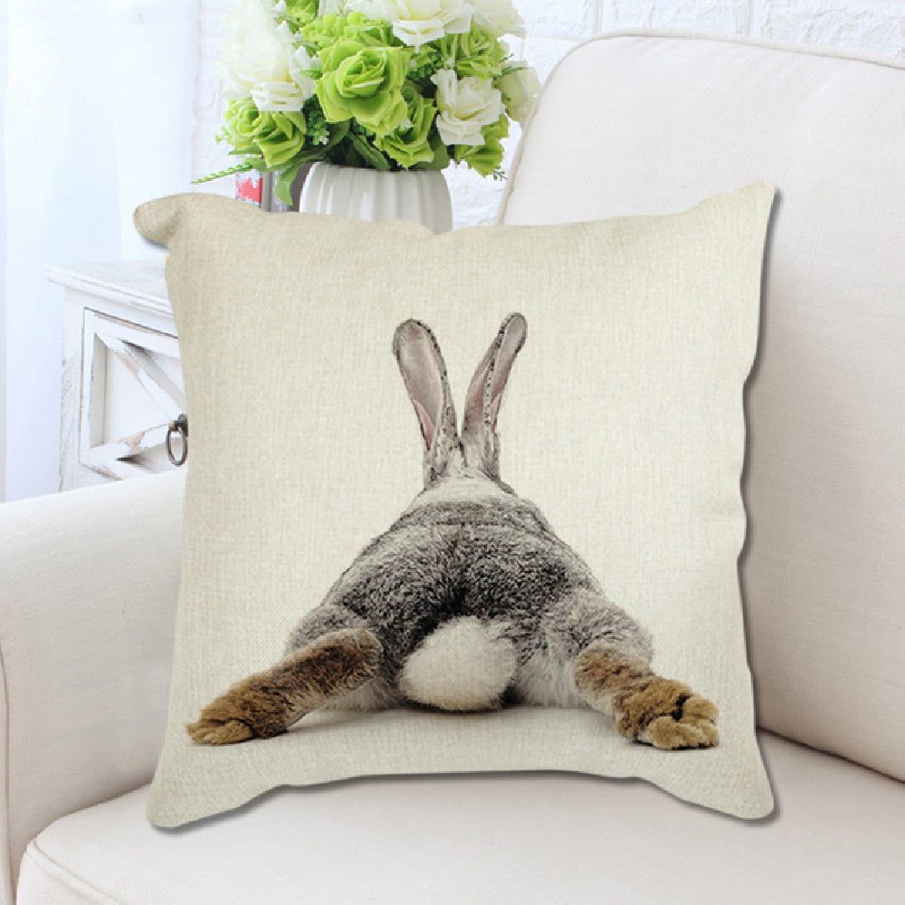 HKM-649619 Textured Nordic Linen Throw Pillow Cover in Peach Skin Finish - 45x45cm
