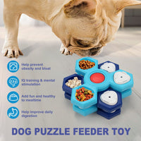 HKM-6496317 Interactive Dog Puzzle Toy - Treat Dispensing Slow Feeder for Pet Enrichment and IQ Training - Suitable for Small and Large Dogs