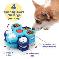 HKM-6496317 Interactive Dog Puzzle Toy - Treat Dispensing Slow Feeder for Pet Enrichment and IQ Training - Suitable for Small and Large Dogs