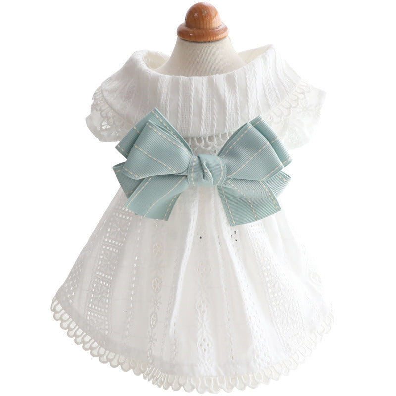 HKM-6497213 Mint Butterfly Summer Dress for Cats, Cotton Fabric, Sizes XS to XL