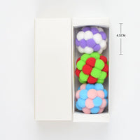 HKM-6497469 Plush Bite-Resistant Cat Toy Set with Bell Ball - 3 Piece Boxed Collection