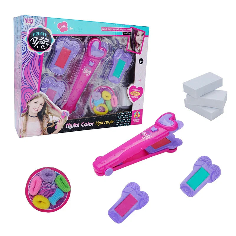 HKM-649811 Disposable Hair Cream Set for Children's Pretend Play - 3 Colors Hair Dye for Indoor Creative Fun