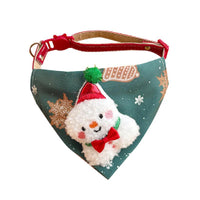 HKM-6500797 Festive Red Christmas Bandana for Pets with Santa and Tree Design, Adjustable Collar for Cats and Small to Medium Dogs