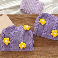 HKM-6502589 Flower Print Knitted Dog Clothes - Purple - XS to XL Sizes Available