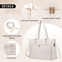 HKM-650259 Stylish PU Leather Tote Bag with USB Port for Women, Large Shoulder Handbag and Briefcase Design