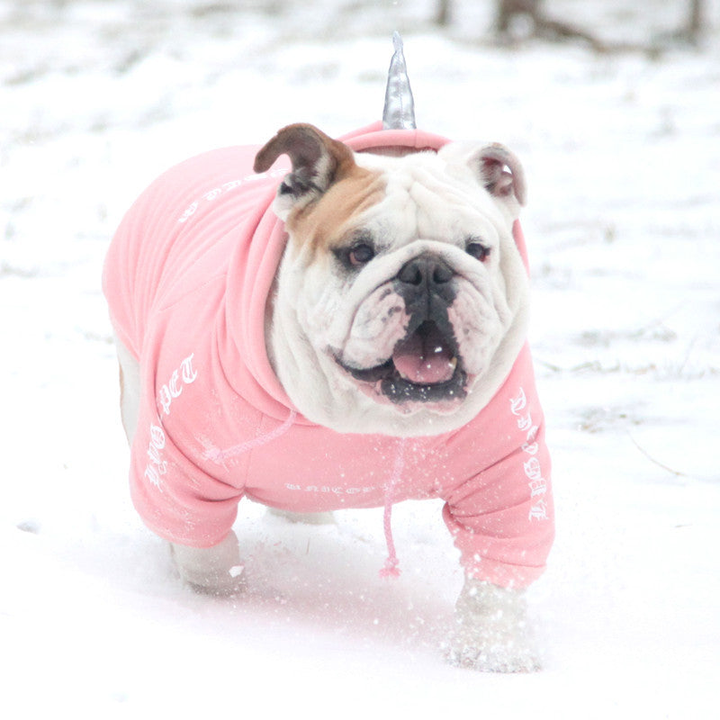 HKM-6502973 Cozy Coral Velvet Hoodie for Small to Medium Dogs - Winter Sweater for Yorkshire, Chihuahua, Alaska