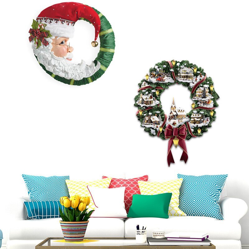 HKM-650323 Christmas Scenery PVC Wall Stickers - Waterproof, Antifouling, Antibacterial Decor for Bedroom