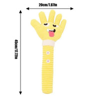 HKM-6504253 Palm-Shaped Plush Dog Teething Toy with Squeaker - Bite Resistant Chewing Accessory