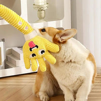 HKM-6504253 Palm-Shaped Plush Dog Teething Toy with Squeaker - Bite Resistant Chewing Accessory