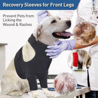 HKM-6505149 Dog Healing Support Sleeve for Front Leg - Comfortable Elbow Wrap for Licking Prevention