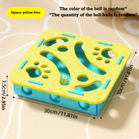 HKM-6505405 Interactive Cat Puzzle Toy with Maze and Bell Ball for Indoor Mental Stimulation and Exercise