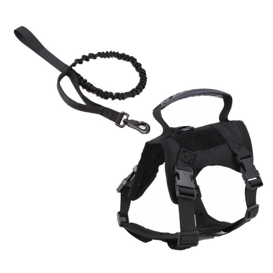 HKM-650579 Breathable Nylon Tactical Pet Harness with Traction Rope for Dogs and Cats