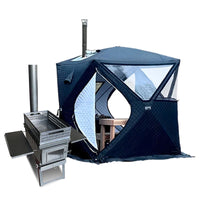 HKM-650579 Outdoor Portable Three-Layer 210D Oxford Pop-Up Sauna Tent for Camping and Ice Fishing, 4 Seasons, 180x180x200cm
