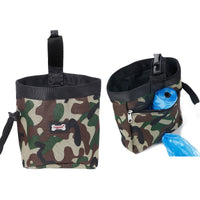 HKM-6506813 Camouflage Dog Walking Pocket Essentials - Soft Oxford Material, 200ml Capacity, Green and Pink Options