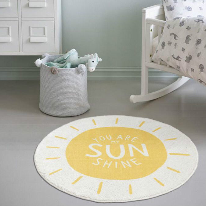 HKM-650771 Cartoon-Themed Round Soft Carpet for Children's Rooms, Multiple Sizes Available