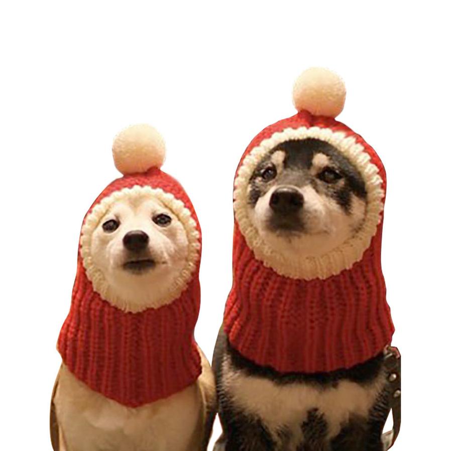 HKM-650771 Pet Halloween and Christmas Headgear - Wool, Tie-Dye, Casual Style, Available in S, M, L Sizes, Red