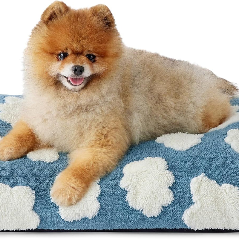 HKM-6507837 Large Thick Shredded Foam Dog Bed with Removable Cover - Cozy Plush Design with Anti-Slip Bottom