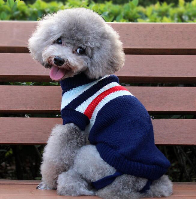 HKM-6508733 Knitted Wool Winter Sweater for Small Dogs - Multiple Sizes Available