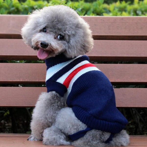 HKM-6508733 Knitted Wool Winter Sweater for Small Dogs - Multiple Sizes Available