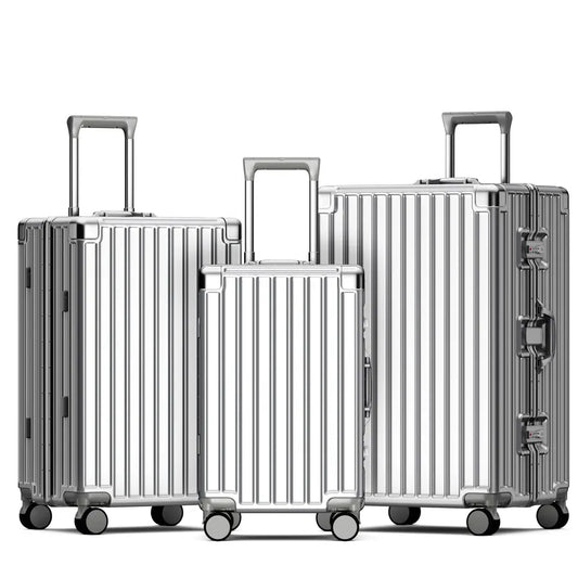 HKM-651091 Carry-On PC Trolley Bag Set with Aluminium Frame - 3-Piece Travel Luggage Suitcase Collection