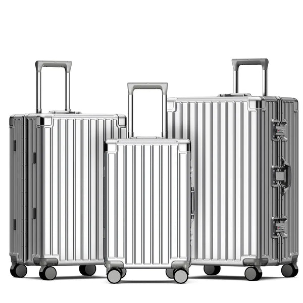 HKM-651091 Carry-On PC Trolley Bag Set with Aluminium Frame - 3-Piece Travel Luggage Suitcase Collection
