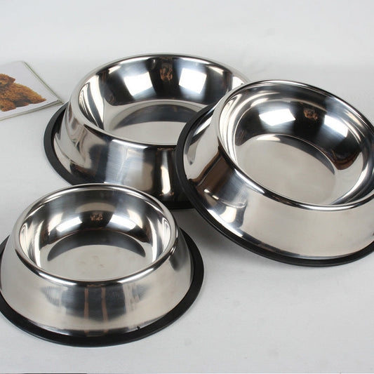 HKM-651219 Stainless Steel Non-Slip Pet Bowls - Multiple Sizes Available