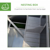HKM-6513981 Outdoor Chicken Coop with Run and Nesting Box, Solid Fir Wood, Waterproof Roof, Suitable for 2-4 Chickens
