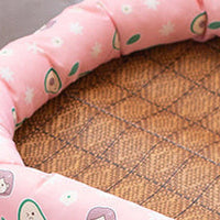 HKM-6514365 Cozy Indoor Linen Pet Bed - Multiple Sizes for Cats and Small Dogs