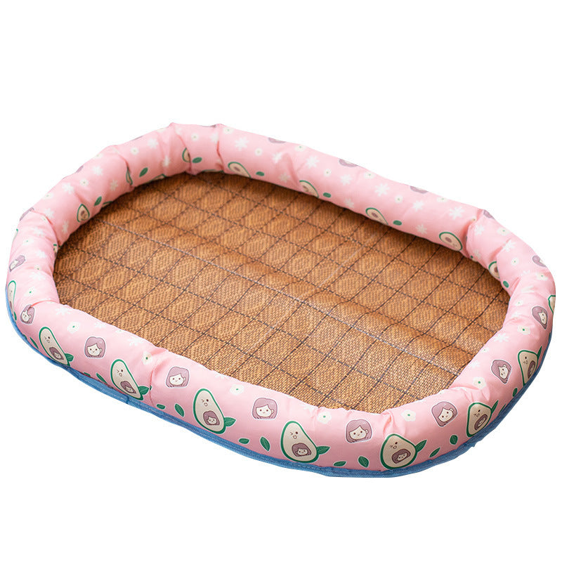 HKM-6514365 Cozy Indoor Linen Pet Bed - Multiple Sizes for Cats and Small Dogs