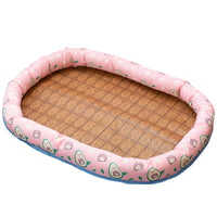 HKM-6514365 Cozy Indoor Linen Pet Bed - Multiple Sizes for Cats and Small Dogs