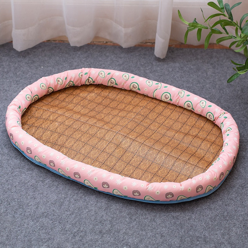 HKM-6514365 Cozy Indoor Linen Pet Bed - Multiple Sizes for Cats and Small Dogs