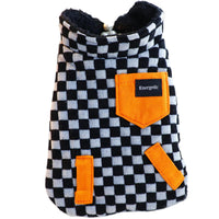 HKM-6515901 Thick Double-Sided Velvet Vest in Coffee White, Green, and Black Plaid for Pets