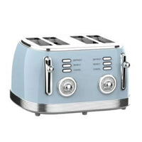 HKM-651603 4-Slice Toaster with 6-Browning Settings and Removable Crumb Tray for Defrosting and Reheating