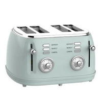HKM-651603 4-Slice Toaster with 6-Browning Settings and Removable Crumb Tray for Defrosting and Reheating