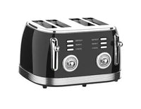 HKM-651603 4-Slice Toaster with 6-Browning Settings and Removable Crumb Tray for Defrosting and Reheating