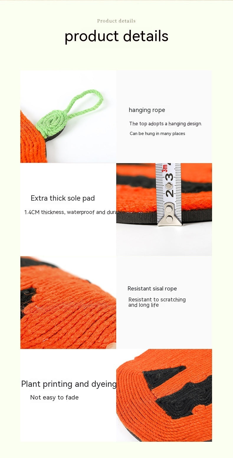 HKM-6516285 Pumpkin Cat Scratching Pad - EVA Sisal Hemp Rope, Anti-Scratching Design