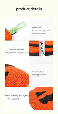 HKM-6516285 Pumpkin Cat Scratching Pad - EVA Sisal Hemp Rope, Anti-Scratching Design