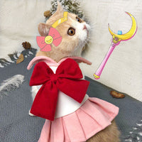 HKM-6516669 Stylish Spring and Summer Cat Clothes in Blue and Pink