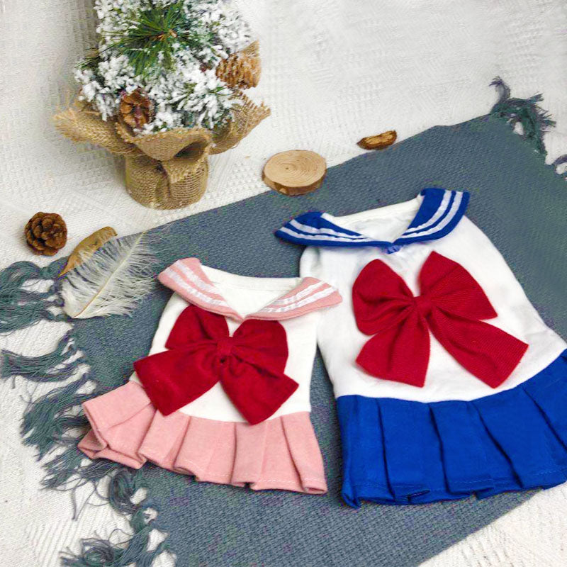 HKM-6516669 Stylish Spring and Summer Cat Clothes in Blue and Pink