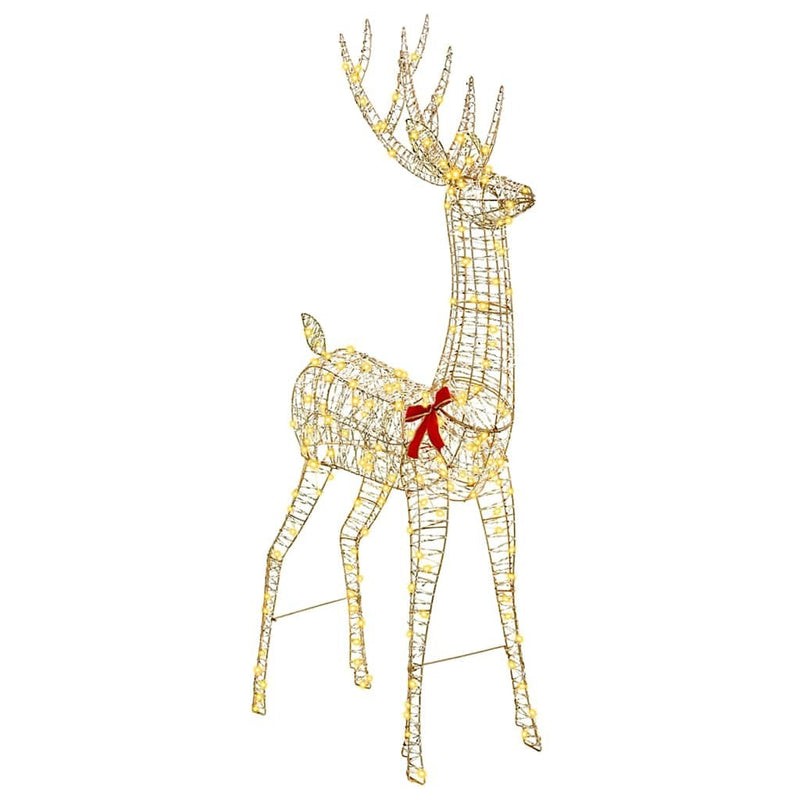 HKM-651667 Warm White 3D Reindeer Decorative Sculpture - 180 cm PET Indoor Holiday Décor