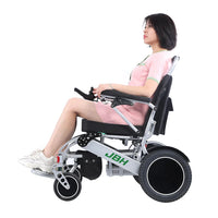 HKM-651731 Lightweight Folding Electric Wheelchair with 20km Range and Dual Motors, CE Certified