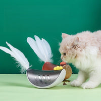 HKM-6517565 Rocking Chicken Toy with Feathers and ABS Material, Dark Blue Color, Utility Model Patent