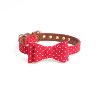 HKM-6518077 Polka Dot Bow Collar for Pets - Adjustable Sizes S, M, L for All Seasons