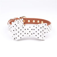 HKM-6518077 Polka Dot Bow Collar for Pets - Adjustable Sizes S, M, L for All Seasons