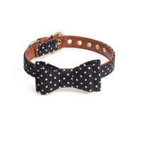 HKM-6518077 Polka Dot Bow Collar for Pets - Adjustable Sizes S, M, L for All Seasons