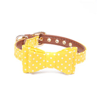 HKM-6518077 Polka Dot Bow Collar for Pets - Adjustable Sizes S, M, L for All Seasons