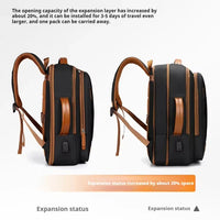 HKM-651923 Lightweight Waterproof Expandable Laptop Backpack with Breathable Shoulder Straps and USB Port