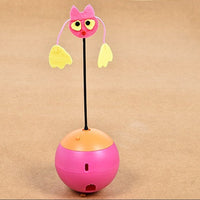HKM-6519869 Interactive Tumbler Toy for Cats with Rotating Laser Light and Feather Accents