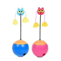 HKM-6519869 Interactive Tumbler Toy for Cats with Rotating Laser Light and Feather Accents